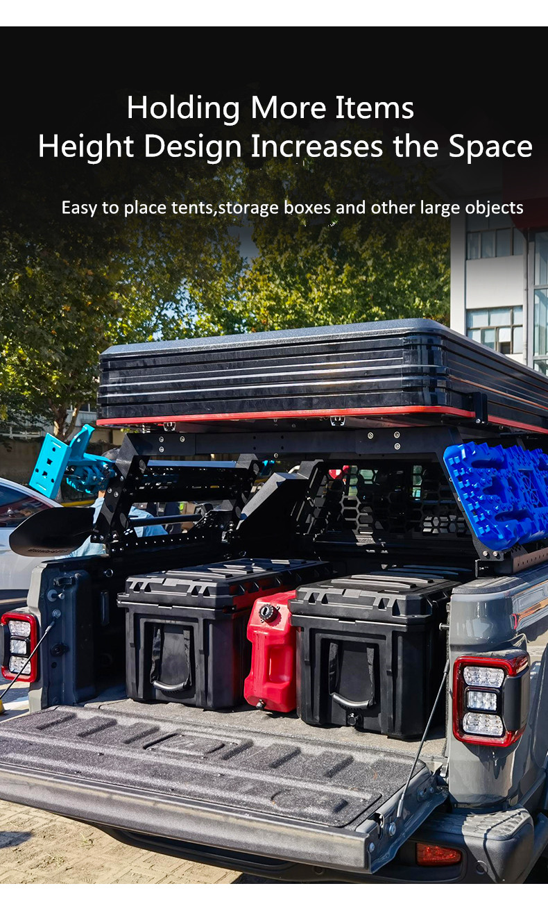 46kg Hard Steel Truck Rack System for Jeep Gladiator Toyota Ford DMAX Stainless Steel