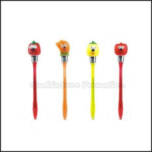 Quality Hot Sale Cheap Promotional printed logo led light cartoon fruit ballpoint pen gift wholesale