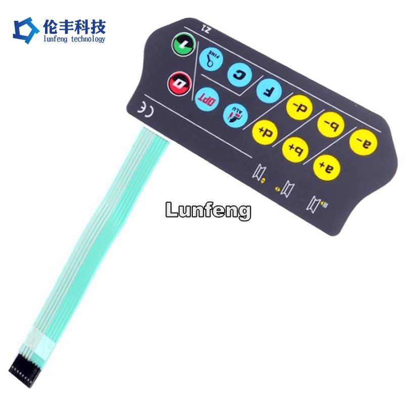 Embossed Keys Custom LED Membrane Switch Tactile Keypad 3M467