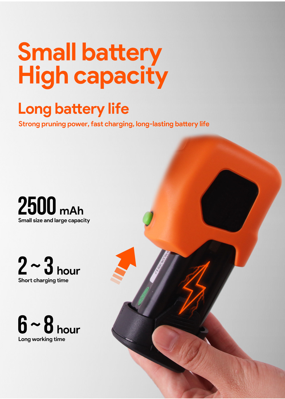 Swansoft 16.8V 2.5CM Battery Cordless Orchard Vineyard Pruner Trimming Scissors Garden Electric Pruning Shears