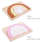 Non Toxic 22cm Rainbow Stacker Wood Montessori Creative Wood Toys