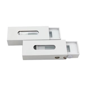 Quality White Vape Cartridge Box , Cardboard Box With Plastic Window 100mmx35mmx25mm wholesale