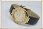 Fashionable wrist stainless steel sports watch genuine leather band