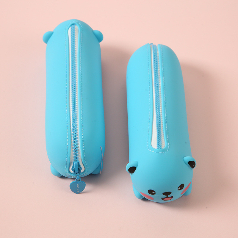 Pig Silicone Cartoon Pencil Box For Boys And Girls Stationery Case Pencil Pouch Makeup Bag School Supplies For Kids