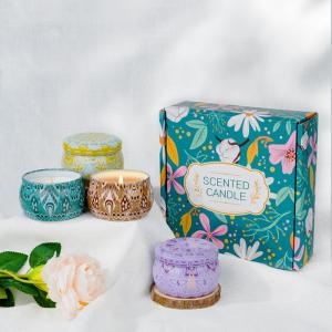 Quality 4 Different Fragrance Candle Tin Scented Candle For Customized Festival Restrictions wholesale