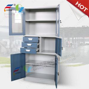 Quality steel office furniture cabinet FYD-W020,H1850XW900XD400mm,glass/steel door with drawer wholesale