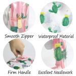 2pcs Zippered Cactus Print PVC Clear Travel Makeup Bag