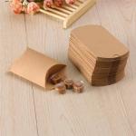 Custom Make Brown Kraft Pillow Boxes Colorful Ivory Paper Candy Box small gift