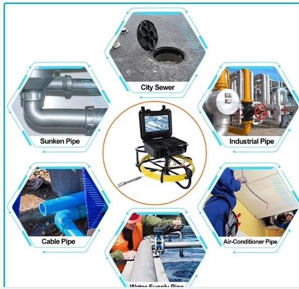 20M Plumbing Sewer Pipe Inspection Camera System 9Inch TFT LCD Display