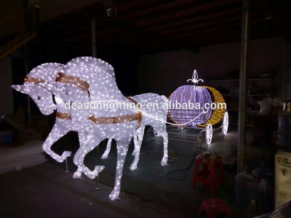 Led christmas horse carriage cinderella carriage