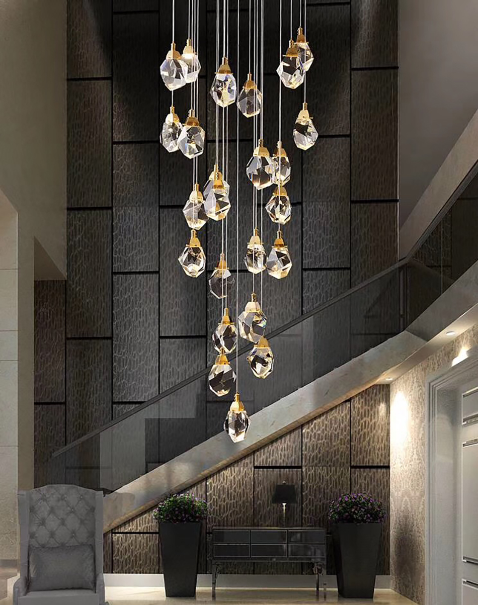 Modern diamond crystal pendant lights living dining room bedroom kitchen indoor lighting(WH-NC-44)