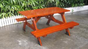 Quality 2 Seat Wooden Outdoor Table Benches Set 1500mm Length For College Garden wholesale