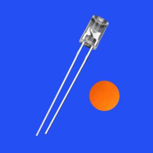 Quality 5mm 1.5Hz 1/12 Duty Cycle Orange Color 600-615nm 600-1200mcd 90deg Flangeless Concave Shape Flashing LED wholesale