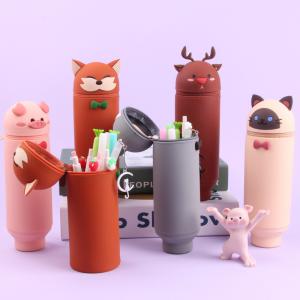 Quality Versatile 2-In-1 Silicone Pencil Holder Pouch Easy To Clean School Office Supplies Kids Stationery For Christmas Gift wholesale