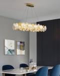 Modern chandelier lighting smoke gray glass round luxury crystal ceiling