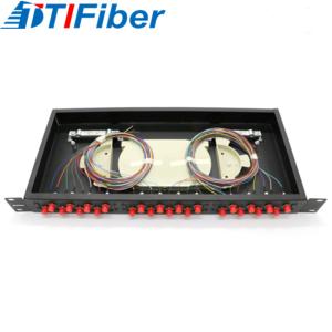 Quality FO ODF 19'' Rack Mount Splicing Fiber Optic Patch Panel 12 / 24 Port wholesale