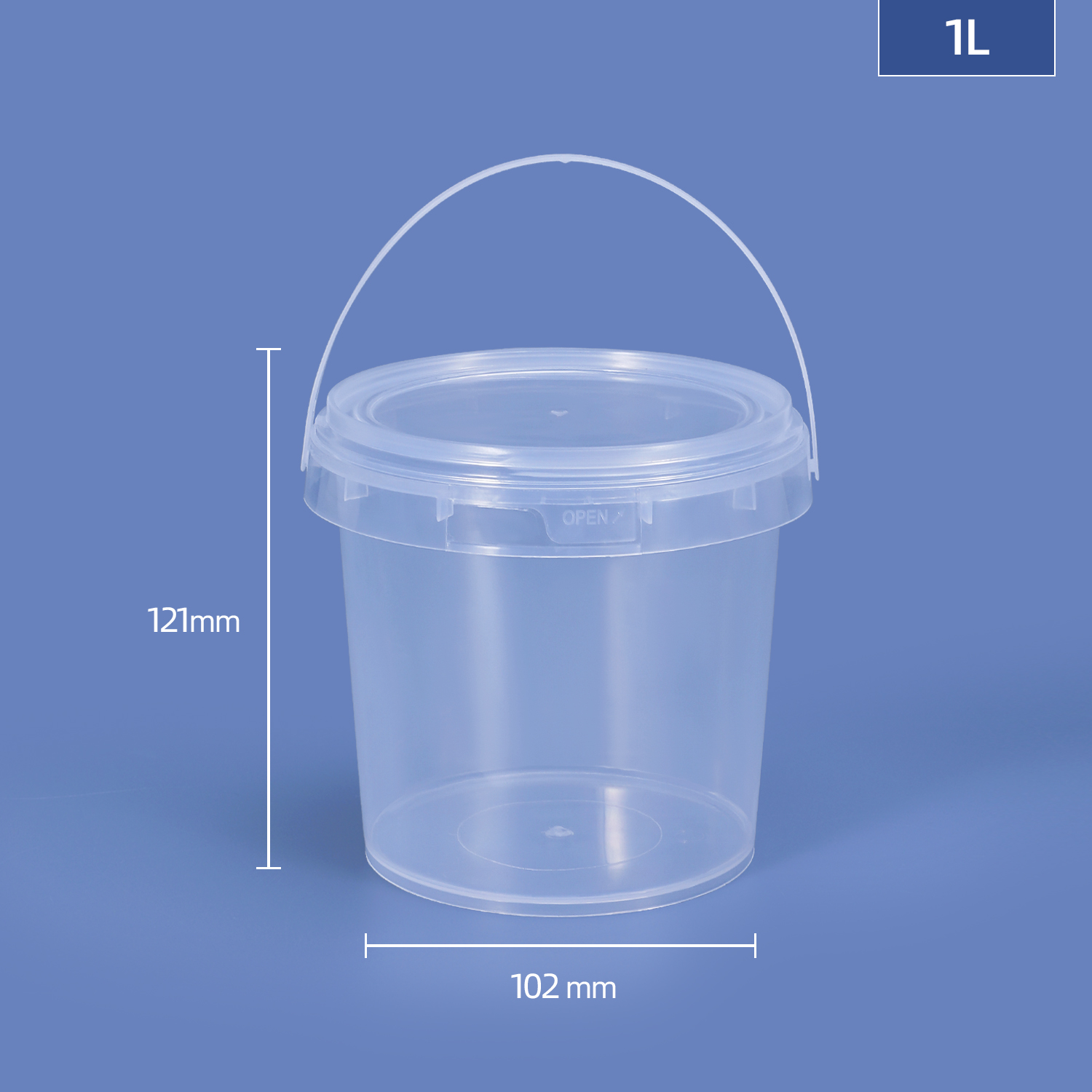 280ml 300ml 500ml 750ml 1L 1.5L 2.5L 4L Plastic Food Storage Pail Christmas Decoration
