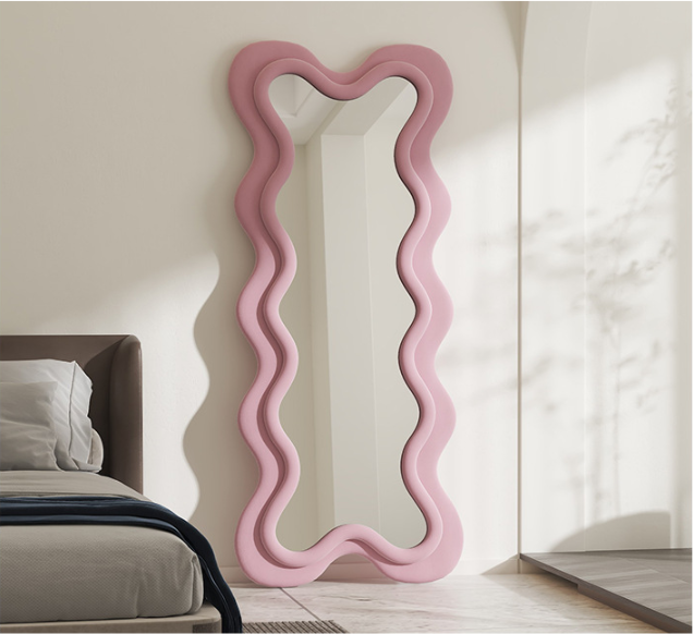 Vertical Large Wavy Floor Length Mirror Full Length 70 Inch