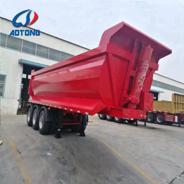 Aotong 32 Cbm 60 000 kgs Loading capacity U shape truck body End dumper trailer