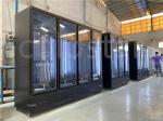 Supermarket Frozen Food Display Case Upright Fan Cooling Ice Cream Freezer