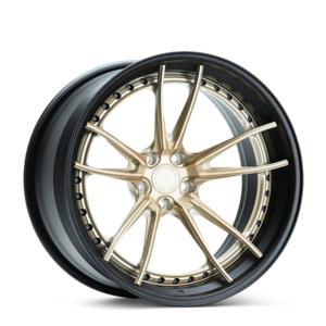 Quality factory Customized brushed grey or bronze luxury 2 piece staggered alloy forged wheel rims wholesale