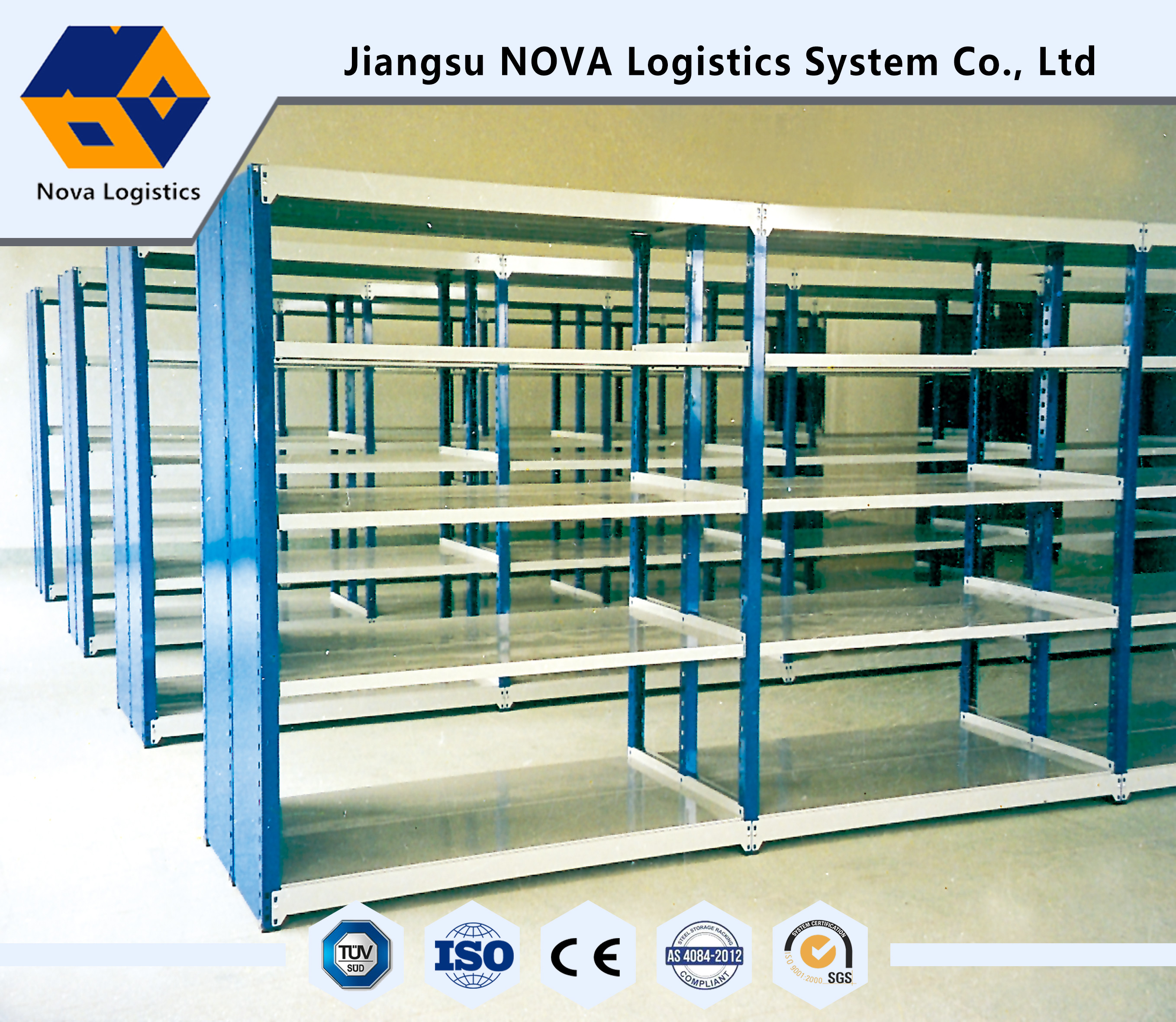 Medium Duty Metal Storage Shelving , Easy To Assemble And Dismantle