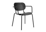 Orange Metal Leg Dining Chairs PP Polypropylene Living Room Armchair