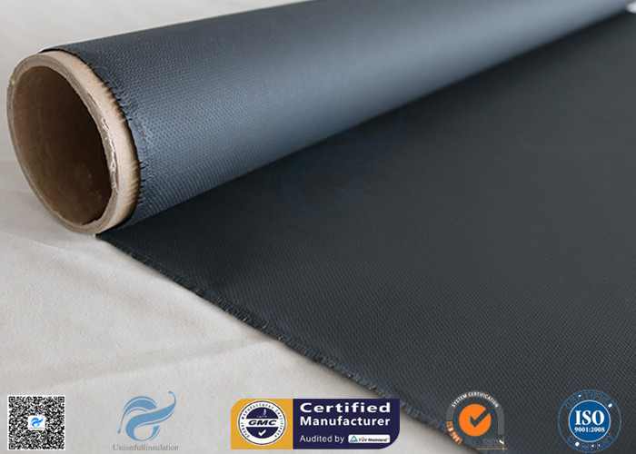 3732 Black Color 40g Two Sides Silicone Rubber Coated Fiberglass Fabric 0.45mm