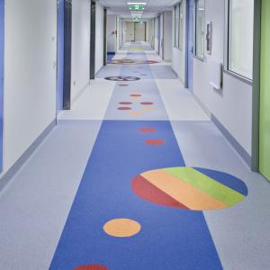Quality 15m PVC Waterproof Vinyl Roll Blue Heterogeneous Sheet Flooring wholesale