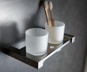 Quality OEM ODM Bathroom Tumbler Holders Wall Mounted Double Toothbrush Holder wholesale
