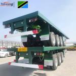 Customized Shipping Container Semi Trailer , 3 Axles 40 Ft Used Flatbed Semi