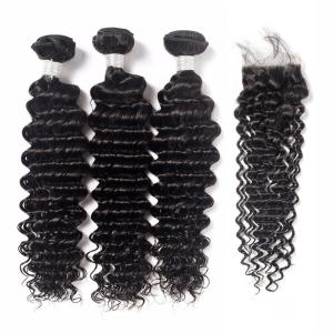 Quality Human Brazilian Body Wave Hair 3 Bundles , Loose Deep Wave Human Hair Weave wholesale