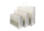 Natural White Kraft Paper Bags For Gift Packaging Fashionable Appearance