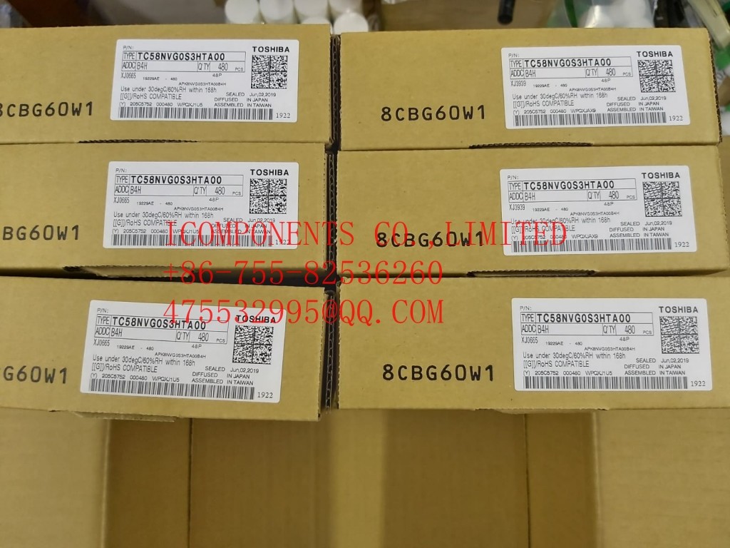 TC58NVG0S3HBAI4 TOSHIBA SLC NAND Flash Parallel 3.3V 1G-bit 128M x 8 63-Pin FBGA T/R