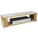 Stainless Steel Elegant TV Table Center Table Living Room Furniture With Drawer