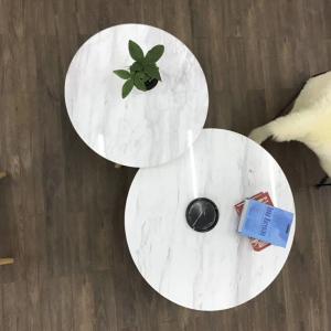 Quality Living Room Round Dining Tabletops Marble Stone Countertops With Metal Base wholesale