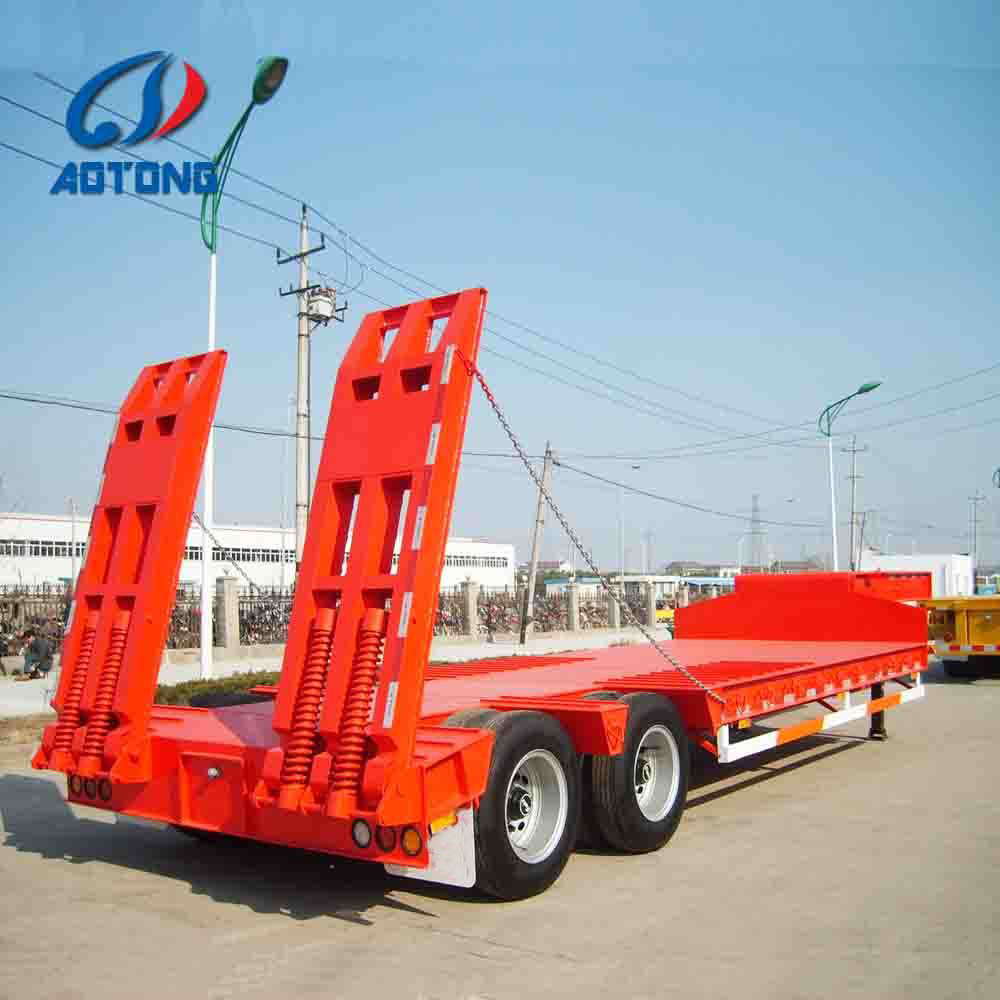 Heavy Load Gooseneck Lowboy Semi Trailer for Excavator Transport 3 Axles 4 Axles 12m 15m