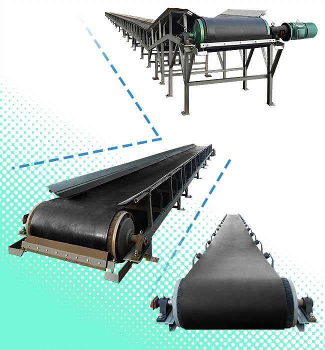 Three Roll Troughing Carry Idler Roller Industrial Conveyor Belts