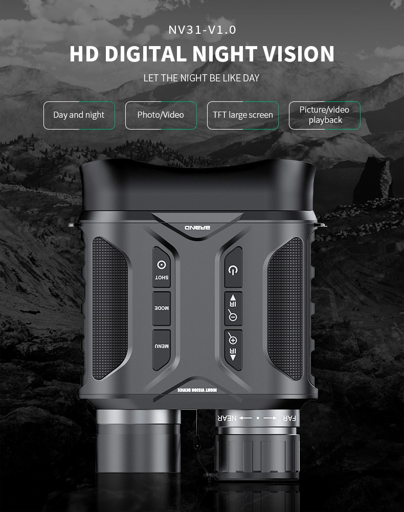 HD Infrared Night Vision Binocular Rechargeable Battery Motion Detection Telescope