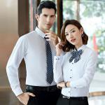 Covered Button Closure Shirts for Men and Women Custom Logo Casual Office Wear