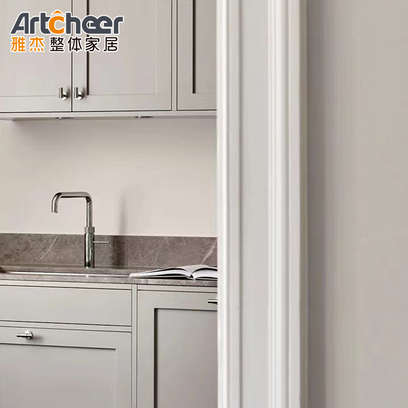 Flat Edge Countertop Eased Edge Modern Modular Kitchen Cabinet for Hassle-Free Assembly