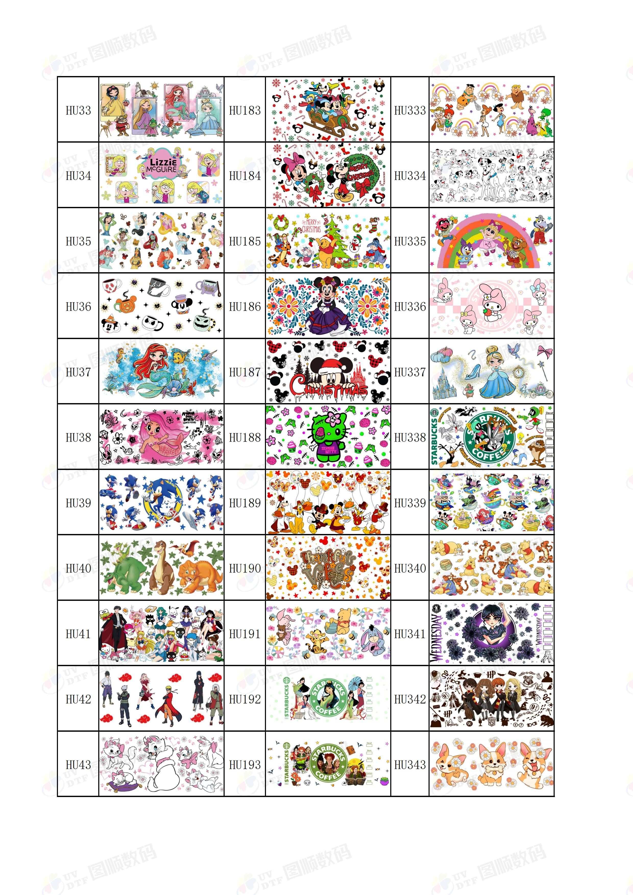 Removable Decal UV DTF Cup Wrap Transfers Fade Resistant Waterproof