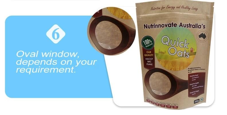 Wholesale Biodegradable Zipper Brown Kraft Paper Bags Tea/Food Packaging Stand Up Paper k Bag
