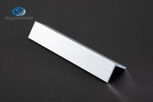 Quality 6063 Aluminum Angle Profiles 2.5m Length Matt Silver Mill Finish wholesale