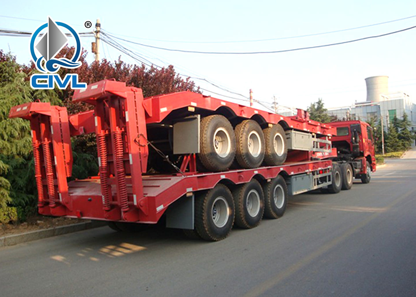 CIVL China 3 Axles 40 Feet Container Carrying Semi Trailer Trucks With JOST Landing Leg