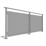 High Speed Rail Mounted Balcony Protection With Stainless Steel / Aluminum