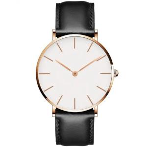 Quality Round Waterproof Quartz Watch Leather Belt Watch Diameter 40mm wholesale