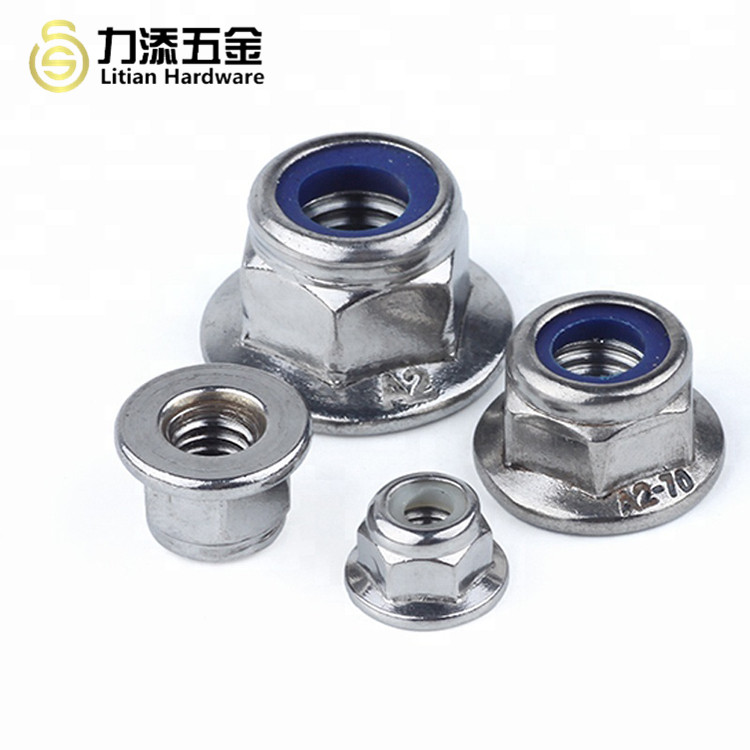 Aluminum Metal Self Locking Nut Non Serrated Hexagon M6 M7 M8 M10