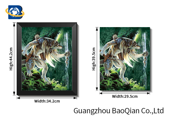 Professional 3d Pringting Service , 3d Changing Flipped Home Wall Decor Art With Wolf