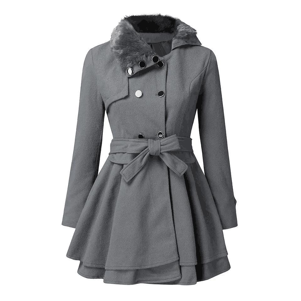 Plus Size Women&prime;s Coats, Autumn Winter Ladies Trench Long Fur Puffer Girls Coat Jacket for Women